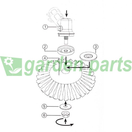 Cabezal para cepillo de limpieza de suelos de desbrozadora universal 150mm, 20mm/25,4mm